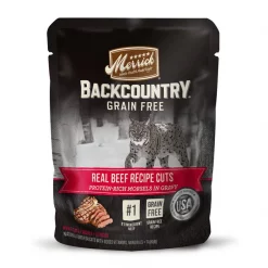 Merrick Backcountry Grain-Free Morsels in Gravy Real Beef Recipe Cuts Cat Food Pouches