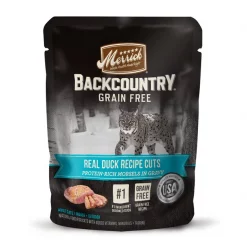 Merrick Backcountry Grain-Free Morsels in Gravy Real Duck Recipe Cuts Cat Food Pouches
