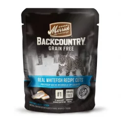 Merrick Backcountry Grain-Free Morsels in Gravy Real Whitefish Recipe Cuts Cat Food Pouches