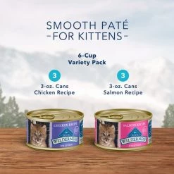 Blue Buffalo Wilderness Pate Kitten Variety Pack with Chicken & Salmon Grain-Free Cat Food Trays 10 Blue Buffalo Wilderness Pate Kitten Variety Pack with Chicken & Salmon Grain-Free Cat Food Trays -Merrick || Blue Wilderness Sales 2022 114188 PT3. SY630 V1600989971