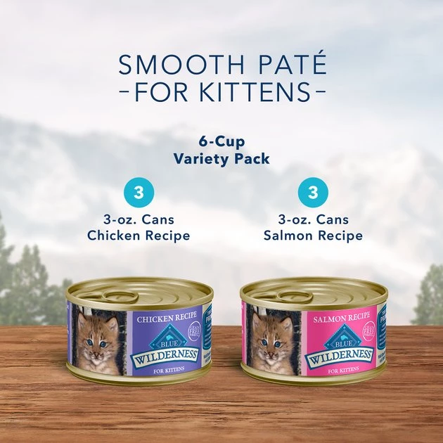 Blue Buffalo Wilderness Pate Kitten Variety Pack with Chicken & Salmon Grain-Free Cat Food Trays 5 Blue Buffalo Wilderness Pate Kitten Variety Pack with Chicken & Salmon Grain-Free Cat Food Trays - Image 3