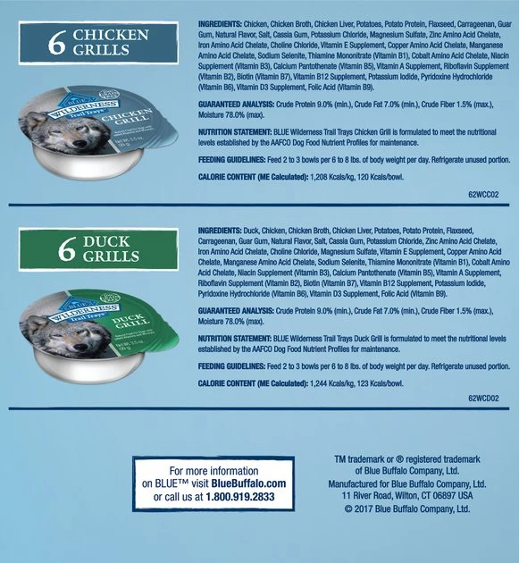 Blue Buffalo Wilderness Trail Trays Variety Pack with Duck & Chicken Formula Grain-Free Dog Food Trays 5 Blue Buffalo Wilderness Trail Trays Variety Pack with Duck & Chicken Formula Grain-Free Dog Food Trays - Image 3
