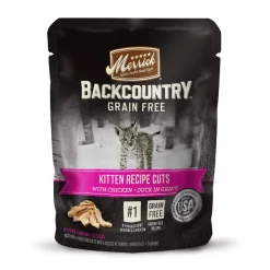 Merrick Backcountry Grain-Free Kitten Recipe Cuts Chicken & Duck in Gravy Cat Food Pouches