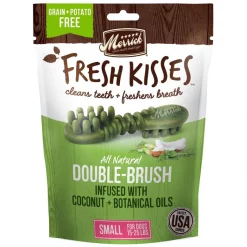 Merrick Fresh Kisses Double-Brush Coconut + Botanical Oils Infused Small Dental Dog Treats