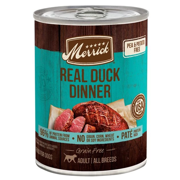Merrick Grain-Free Real Duck Dinner Canned Dog Food 3 Merrick Grain-Free Real Duck Dinner Canned Dog Food