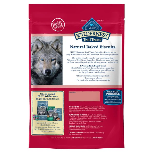 Blue Buffalo Wilderness Trail Treats Grain-Free Salmon Biscuits Dog Treats 4 Blue Buffalo Wilderness Trail Treats Grain-Free Salmon Biscuits Dog Treats - Image 2
