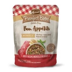 Merrick Purrfect Bistro Bon Appetits Grain-Free Beef Recipe Morsels in Gravy Adult Cat Food Pouches