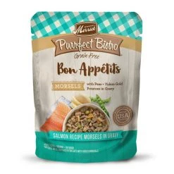 Merrick Purrfect Bistro Bon Appetits Grain-Free Salmon Recipe Morsels in Gravy Adult Cat Food Pouches