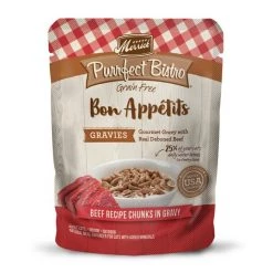 Merrick Purrfect Bistro Bon Appetits Grain-Free Beef Recipe Chunks in Gravy Adult Cat Food Pouches