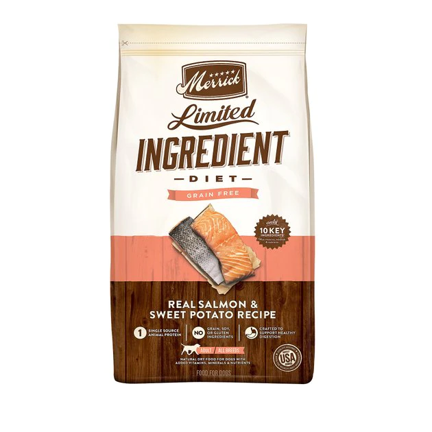 Merrick Limited Ingredient Diet Grain-Free Chicken-Free Real Salmon & Sweet Potato Recipe Dry Dog Food 3 Merrick Limited Ingredient Diet Grain-Free Chicken-Free Real Salmon & Sweet Potato Recipe Dry Dog Food