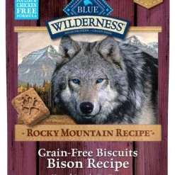 Blue Buffalo Wilderness Rocky Mountain Bison Recipe Biscuits Grain-Free Dog Treats, 8-oz bag