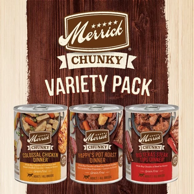 Merrick Chunky Recipes Variety Pack Grain-Free Wet Dog Food, 12.7-oz can, case of 12 4 Merrick Chunky Recipes Variety Pack Grain-Free Wet Dog Food, 12.7-oz can, case of 12 - Image 2