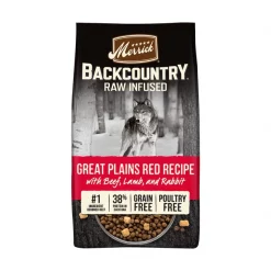 Merrick Backcountry Freeze-Dried Raw Grain-Free Chicken-Free Great Plains Red Recipe Big Game Recipe with Beef, Lamb & Rabbit Dry Dog Food