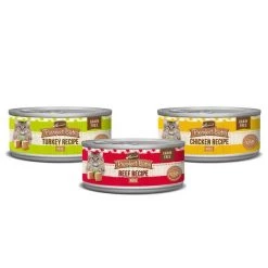 Merrick Purrfect Bistro Turkey, Beef & Chicken Recipe Variety Pack Grain-Free Pate Canned Cat Food, 3-oz, case of 24