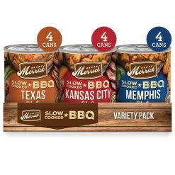 Merrick Slow Cooked BBQ Variety Pack Grain-Free Wet Dog Food, 12.7-oz, case of 12