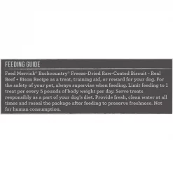 Merrick Backcountry Biscuits Real Beef + Bison Recipe Grain-Free Freeze-Dried Raw Coated Dog Treats -Merrick || Blue Wilderness Sales 2022 237956 PT8. SY630 V1591384668