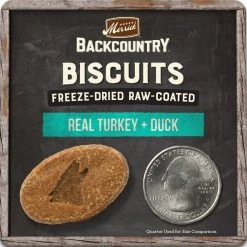 Merrick Backcountry Biscuits Real Turkey + Duck Recipe Grain-Free Freeze-Dried Raw Coated Dog Treats -Merrick || Blue Wilderness Sales 2022 237959 PT4. SY630 V1591384723
