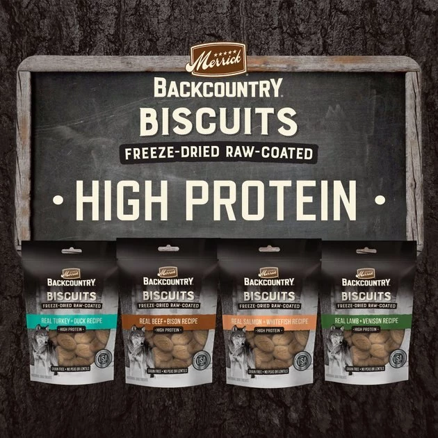Merrick Backcountry Biscuits Real Salmon + Whitefish Recipe Grain-Free Freeze-Dried Raw Coated Dog Treats 7 Merrick Backcountry Biscuits Real Salmon + Whitefish Recipe Grain-Free Freeze-Dried Raw Coated Dog Treats - Image 5