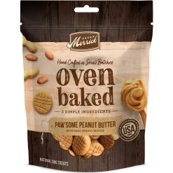 Merrick Oven Baked Paw'some Peanut Butter w/ Real Peanut Butter Dog Treats