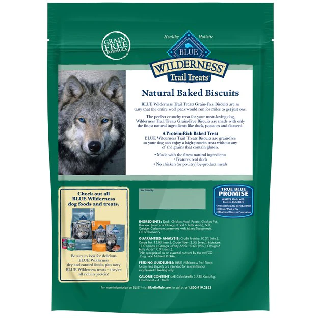 Blue Buffalo Wilderness Trail Treats Grain-Free Duck Biscuits Dog Treats 4 Blue Buffalo Wilderness Trail Treats Grain-Free Duck Biscuits Dog Treats - Image 2