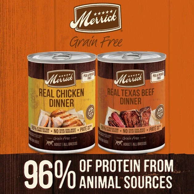 Merrick Grain-Free Real Texas Beef & Chicken Dinner Variety Pack Wet Dog Food, 12.7-oz can, case of 12 4 Merrick Grain-Free Real Texas Beef & Chicken Dinner Variety Pack Wet Dog Food, 12.7-oz can, case of 12 - Image 2