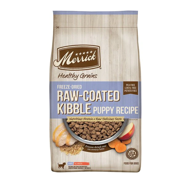 Merrick Healthy Grains Raw-Coated Kibble Puppy Recipe Freeze-Dried Dry Dog Food 3 Merrick Healthy Grains Raw-Coated Kibble Puppy Recipe Freeze-Dried Dry Dog Food