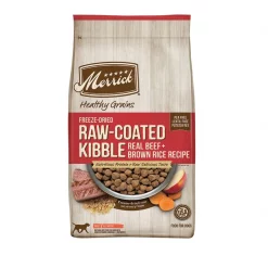 Merrick Healthy Grains Raw-Coated Kibble Real Beef + Brown Rice Recipe Freeze-Dried Dry Dog Food