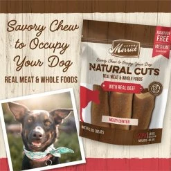 Merrick Natural Cuts Large Real Beef Flavor Rawhide Free Dog Treats, 3 count -Merrick || Blue Wilderness Sales 2022 277731 PT2. SY630 V1647905822