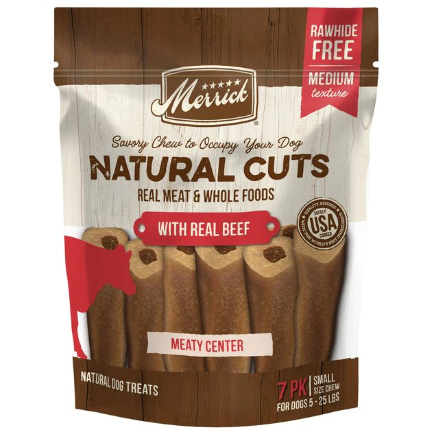 Merrick Natural Cuts Small Real Beef Rawhide Free Dog Treats, 7 count 3 Merrick Natural Cuts Small Real Beef Rawhide Free Dog Treats, 7 count