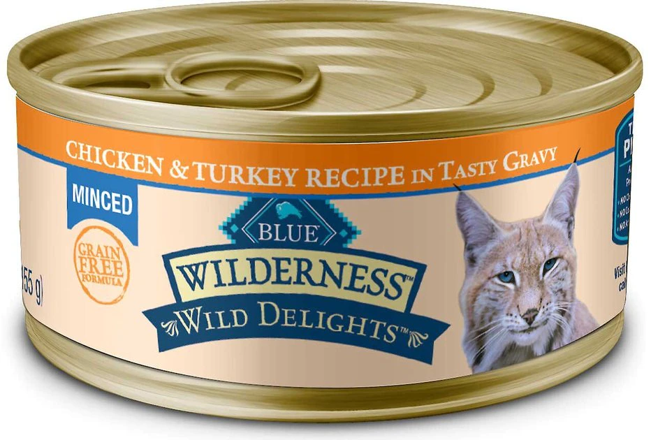 Blue Buffalo Wilderness Chicken Recipe Grain-Free Dry Food + Wild Delights Minced Chicken & Turkey in Tasty Gravy Grain-Free Canned Cat Food 7 Blue Buffalo Wilderness Chicken Recipe Grain-Free Dry Food + Wild Delights Minced Chicken & Turkey in Tasty Gravy Grain-Free Canned Cat Food - Image 5