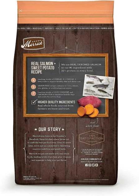 Merrick Grain-Free Real Salmon & Sweet Potato Recipe Dry Food + Power Bites Real Salmon Recipe Grain-Free Soft & Chewy Dog Treats 5 Merrick Grain-Free Real Salmon & Sweet Potato Recipe Dry Food + Power Bites Real Salmon Recipe Grain-Free Soft & Chewy Dog Treats - Image 3