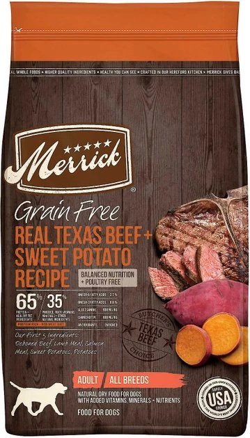 Merrick Real Texas Beef + Sweet Potato Recipe Grain-Free Adult Dry Food + Chunky Grain-Free Wet Dog Food Big Texas Steak Tips Dinner 4 Merrick Real Texas Beef + Sweet Potato Recipe Grain-Free Adult Dry Food + Chunky Grain-Free Wet Dog Food Big Texas Steak Tips Dinner - Image 2