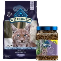 Blue Buffalo Wilderness Chicken Recipe Dry Food + Chicken Formula Crunchy Cat Treats