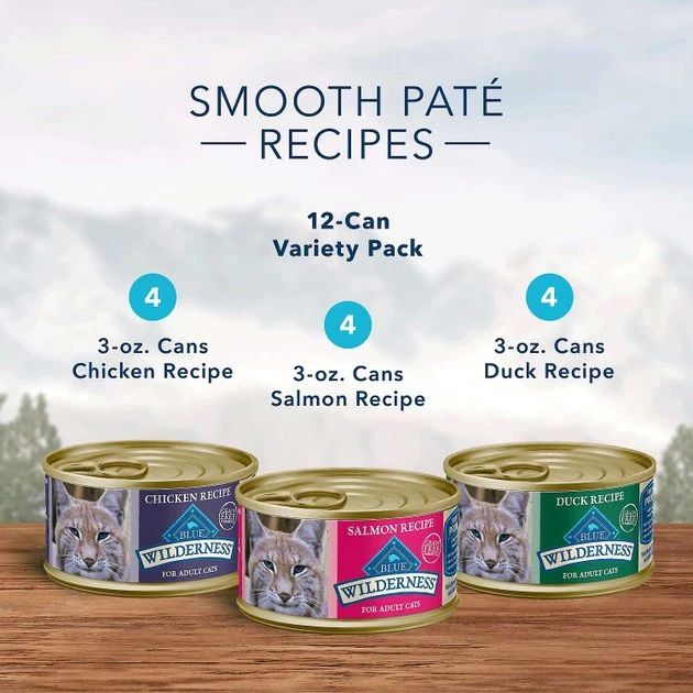Blue Buffalo||Blue Buffalo Blue Buffalo Tastefuls Tuna, Chicken, Fish & Shrimp Entrées Variety Pack Flaked Wet Food + Wilderness Pate Variety Pack Duck, Chicken & Salmon Grain-Free Cat Canned Food 9 Blue Buffalo||Blue Buffalo Blue Buffalo Tastefuls Tuna, Chicken, Fish & Shrimp Entrées Variety Pack Flaked Wet Food + Wilderness Pate Variety Pack Duck, Chicken & Salmon Grain-Free Cat Canned Food - Image 7