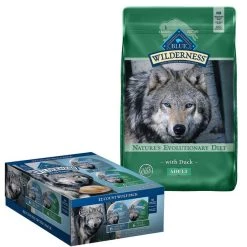 Blue Buffalo Wilderness Trail Trays Variety Pack with Duck & Chicken Formula Food Trays + Duck Recipe Dry Dog Food