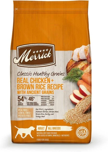 Merrick Classic Healthy Grains Real Chicken + Brown Rice Recipe with Ancient Grains Dry Food + Wet Dog Food Grammy's Pot Pie 4 Merrick Classic Healthy Grains Real Chicken + Brown Rice Recipe with Ancient Grains Dry Food + Wet Dog Food Grammy's Pot Pie - Image 2