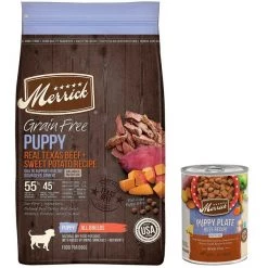 Merrick Dry Food Real Beef & Sweet Potato Recipe + Wet Dog Food Wingaling