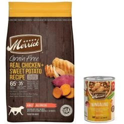Merrick Real Chicken + Sweet Potato Recipe Dry Food + Wet Dog Food Wingaling