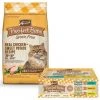 Merrick Purrfect Bistro Real Chicken + Sweet Potato Recipe Dry Food + Poultry Variety Pack Canned Cat Food