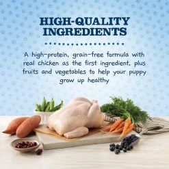 Blue Buffalo Baby BLUE Healthy Growth Formula Grain-Free High Protein, Natural Puppy Dry Dog Food, Chicken and Pea Recipe + Wilderness Trail Treats Chicken Wild Bits Grain-Free Training Treats -Merrick || Blue Wilderness Sales 2022 501906 PT4. SY630 V1648516314