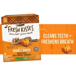 Merrick Fresh Kisses Real Pumpkin & Cinnamon Toy Breed Dog Dental Treats, 70 count -Merrick || Blue Wilderness Sales 2022 564630 PT2. SY630 V1657659682