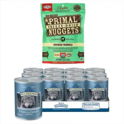Blue Buffalo||Primal Blue Buffalo Wilderness Turkey & Chicken Canned Food + Primal Chicken Formula Freeze-Dried Dog Food