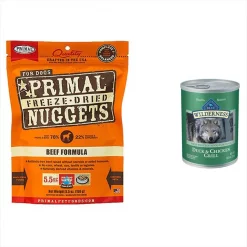 Blue Buffalo||Primal Blue Buffalo Wilderness Duck & Chicken Grill Canned Food + Primal Beef Formula Freeze-Dried Dog Food