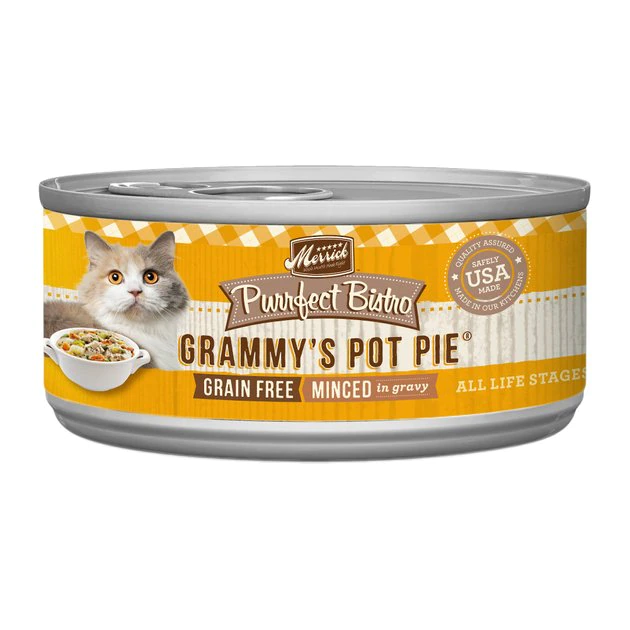 Merrick Purrfect Bistro Grain-Free Grammy's Pot Pie Minced in Gravy Canned Cat Food 3 Merrick Purrfect Bistro Grain-Free Grammy's Pot Pie Minced in Gravy Canned Cat Food