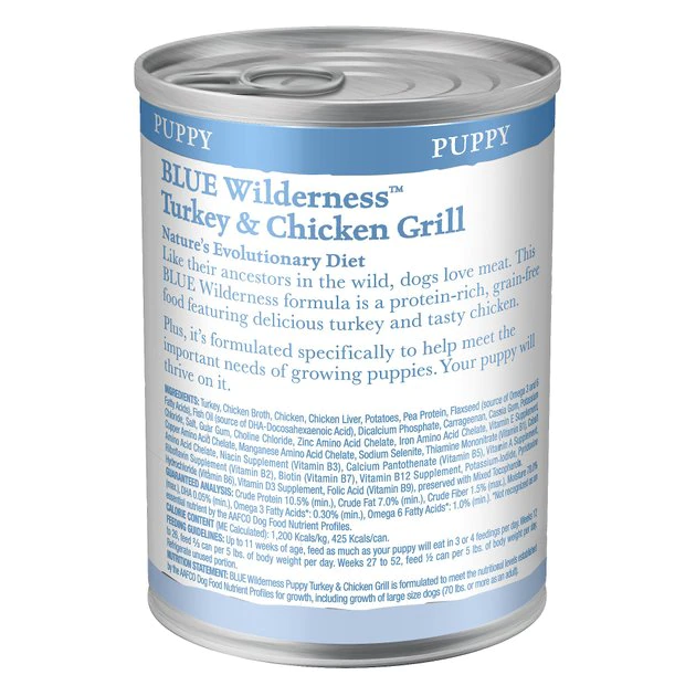 Blue Buffalo Wilderness Turkey & Chicken Grill Grain-Free Puppy Canned Dog Food 5 Blue Buffalo Wilderness Turkey & Chicken Grill Grain-Free Puppy Canned Dog Food - Image 3