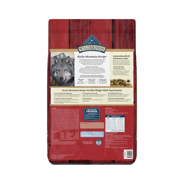 Blue Buffalo Wilderness Rocky Mountain Recipe with Red Meat Healthy Weight Grain-Free Dry Dog Food 4 Blue Buffalo Wilderness Rocky Mountain Recipe with Red Meat Healthy Weight Grain-Free Dry Dog Food - Image 2