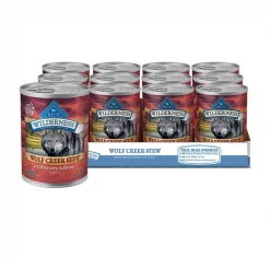 Blue Buffalo Wilderness Wolf Creek Stew Savory Salmon Stew Grain-Free Adult Canned Dog Food