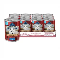Blue Buffalo Wilderness Rocky Mountain Recipe Red Meat Dinner Senior Grain-Free Canned Dog Food