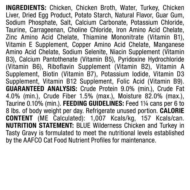 Blue Buffalo Wilderness Wild Delights Minced Chicken & Turkey in Tasty Gravy Grain-Free Canned Cat Food 5 Blue Buffalo Wilderness Wild Delights Minced Chicken & Turkey in Tasty Gravy Grain-Free Canned Cat Food - Image 3