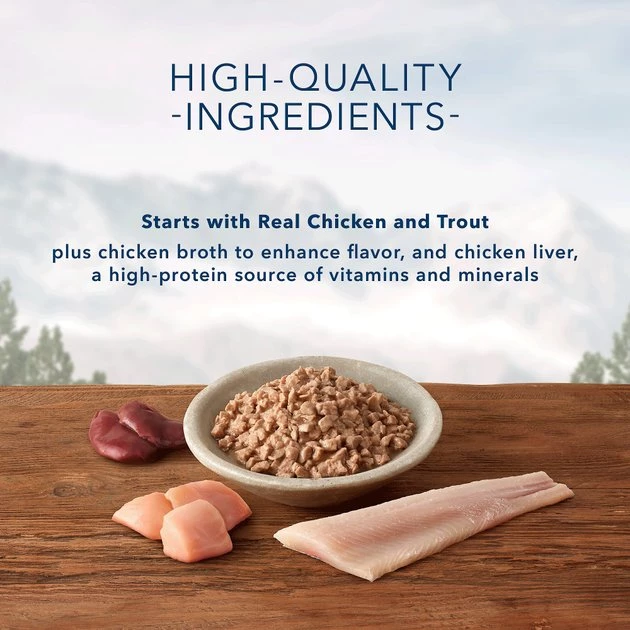 Blue Buffalo Wilderness Wild Delights Minced Chicken & Trout in Tasty Gravy Grain-Free Canned Cat Food 6 Blue Buffalo Wilderness Wild Delights Minced Chicken & Trout in Tasty Gravy Grain-Free Canned Cat Food - Image 4